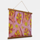 Rosa Kosmische Kanonen Wandteppich Mit Holzrahmen (Gewinkelt)