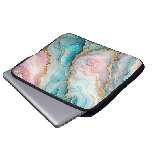 Rosa kosmische Laptop-Tasche mit kosmischem Nebel  Laptopschutzhülle (Vorne Knopf)