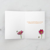 Rosa Kosmos Aquarellfarben Blume Personalisiert Na Karte (Innenseite)