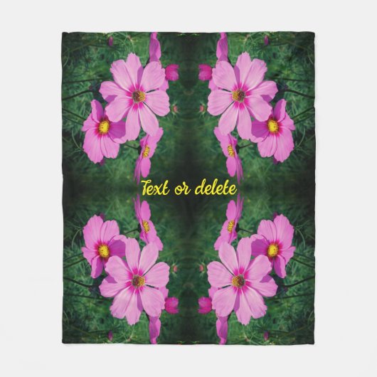 Rosa Kosmos-Blume Abstrakt Personalisiert Fleecedecke (Vorderseite)