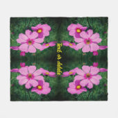 Rosa Kosmos-Blume Abstrakt Personalisiert Fleecedecke (Vorderseite (Horizontal))