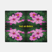 Rosa Kosmos-Blume Abstrakt Personalisiert Fußmatte (Vorderseite)