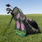 Rosa Kosmos-Blume Abstrakt Personalisiert Golfhandtuch (Gras)