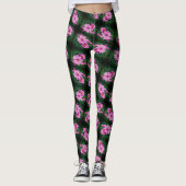 Rosa Kosmos Blume Abstraktes Muster Leggings (Vorderseite)