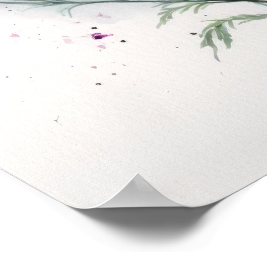 Rosa Kosmos Blume Art Print Poster (Ecke)