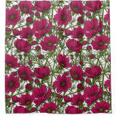 Rosa Kosmos-Blume Duschvorhang (Vorderseite)