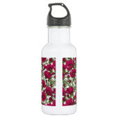 Rosa Kosmos-Blume Edelstahlflasche (Rückseite)