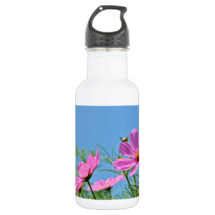 Rosa Kosmos-Blume Edelstahlflasche