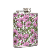 Rosa Kosmos-Blume Flachmann (Rechts)