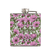 Rosa Kosmos-Blume Flachmann (Rückseite)