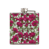 Rosa Kosmos-Blume Flachmann (Rückseite)