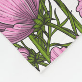 Rosa Kosmos-Blume Fleecedecke (Ecke)