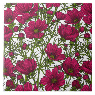 Rosa Kosmos-Blume Fliese