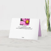 Rosa Kosmos Blume Glücklich Geburtstag Karte (Rückseite)