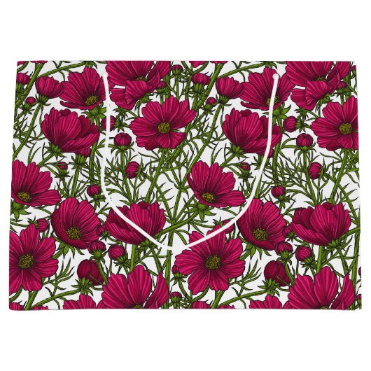 Rosa Kosmos-Blume Große Geschenktüte (Vorderseite)