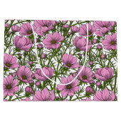 Rosa Kosmos-Blume Große Geschenktüte (Rückseite)