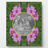 Rosa Kosmos-Blume hinzufügen Foto Fotoplatte (Vorderseite)