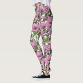 Rosa Kosmos-Blume Leggings (Links)