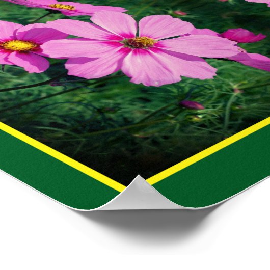 Rosa Kosmos-Blume Mirror Abstrakt Poster (Ecke)