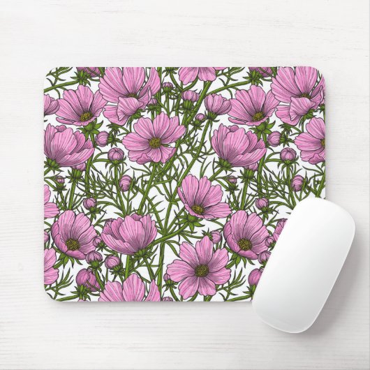 Rosa Kosmos-Blume Mousepad (Mit Mouse)