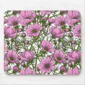 Rosa Kosmos-Blume Mousepad (Vorne)