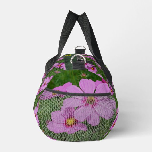 Rosa Kosmos-Blume Muster Personalisiert Duffle Bag (Rechts)