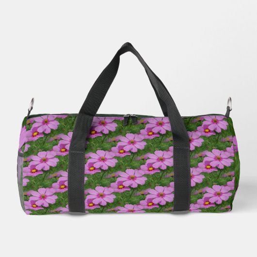 Rosa Kosmos-Blume Muster Personalisiert Duffle Bag (Rückseite)