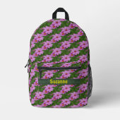 Rosa Kosmos Blume Natur Personalisiert Bedruckter Rucksack (Vorderseite)