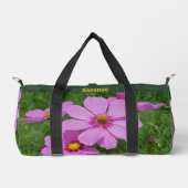 Rosa Kosmos Blume Natur Personalisiert Duffle Bag (Vorderseite)