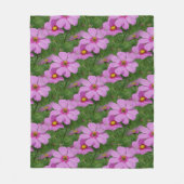 Rosa Kosmos Blume Naturmuster Fleecedecke (Vorderseite)