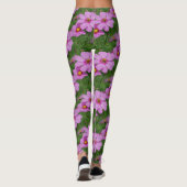 Rosa Kosmos Blume Naturmuster Leggings (Rückseite)