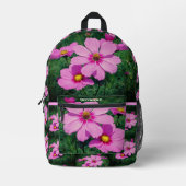 Rosa Kosmos-Blume Personalisiert Bedruckter Rucksack (Vorderseite)