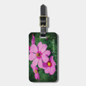 Rosa Kosmos-Blume Personalisiert Gepäckanhänger (Vorderseite vertikal)