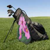 Rosa Kosmos-Blume Personalisiert Golfhandtuch (Gras)