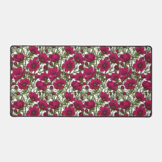 Rosa Kosmos-Blume Schreibtischunterlage (Vorderseite)