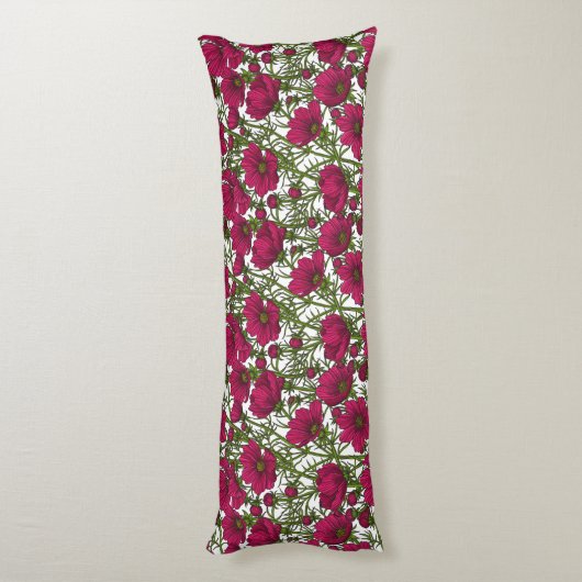 Rosa Kosmos-Blume Seitenschläferkissen (Rückseite (Vertikal))