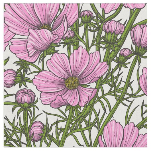 Rosa Kosmos-Blume Stoff (Nahaufnahme)