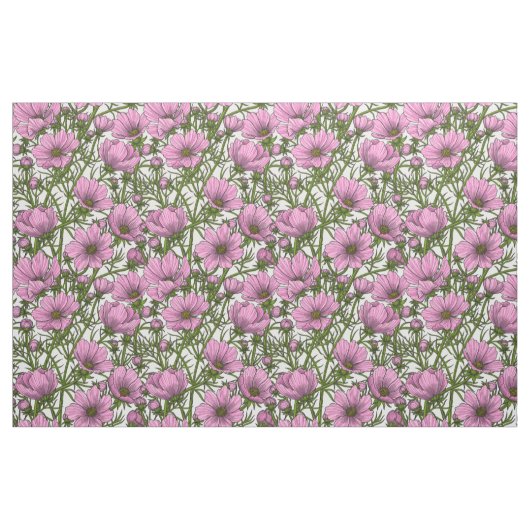 Rosa Kosmos-Blume Stoff (Fat Quarter (45,7 x 55,9 cm))