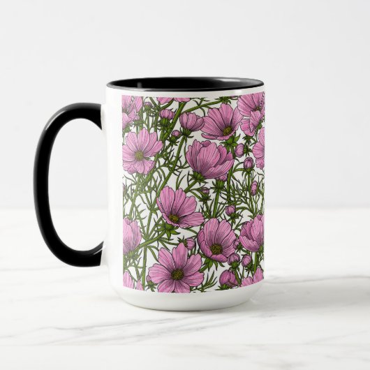 Rosa Kosmos-Blume Tasse (Links)