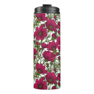 Rosa Kosmos-Blume Thermosbecher