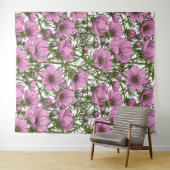 Rosa Kosmos-Blume Wandteppich (Beispiel (Horizontal))