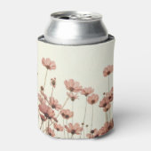 Rosa Kosmos: Blume weißer Hintergrund. Dosenkühler (Kanne Vorderseite)