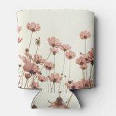 Rosa Kosmos: Blume weißer Hintergrund. Dosenkühler (Rückseite)