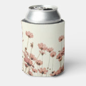 Rosa Kosmos: Blume weißer Hintergrund. Dosenkühler (Kanne Rückseite)