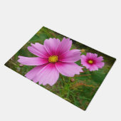 Rosa Kosmos Blume Wildblume Fußmatte (Schrägansicht)