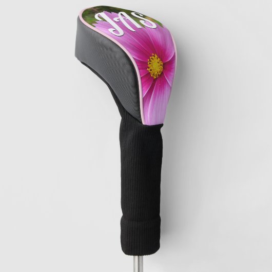 Rosa Kosmos Blume Wildblume Golf Headcover (angewinkelt)