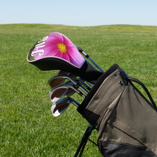 Rosa Kosmos Blume Wildblume Golf Headcover (In SItu)