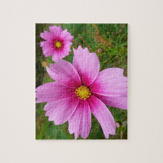 Rosa Kosmos Blume Wildblume Puzzle (Vertikal)