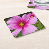 Rosa Kosmos Blume Wildblume Rechteckiger Pappuntersetzer (angewinkelt)
