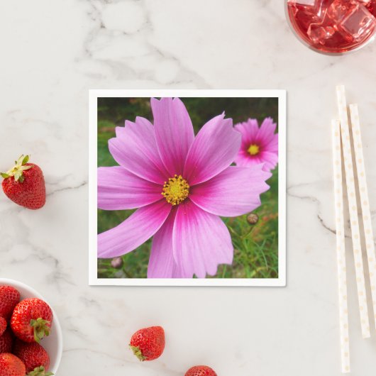 Rosa Kosmos Blume Wildblume Serviette (Beispiel)